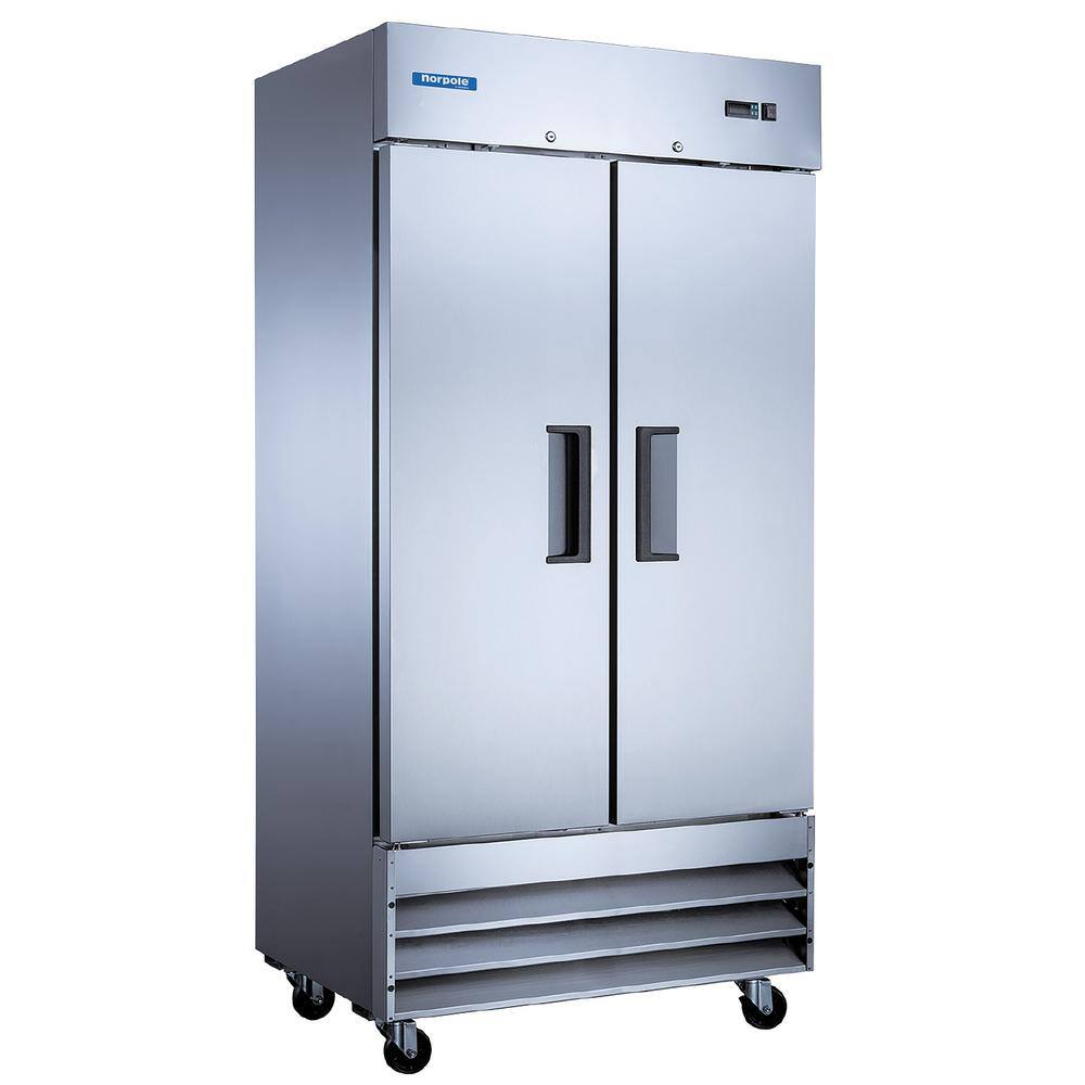 Norpole 27.6 cu. ft. Double Door Commercial Reach-In Refrigerator in Stainless Steel NE35R