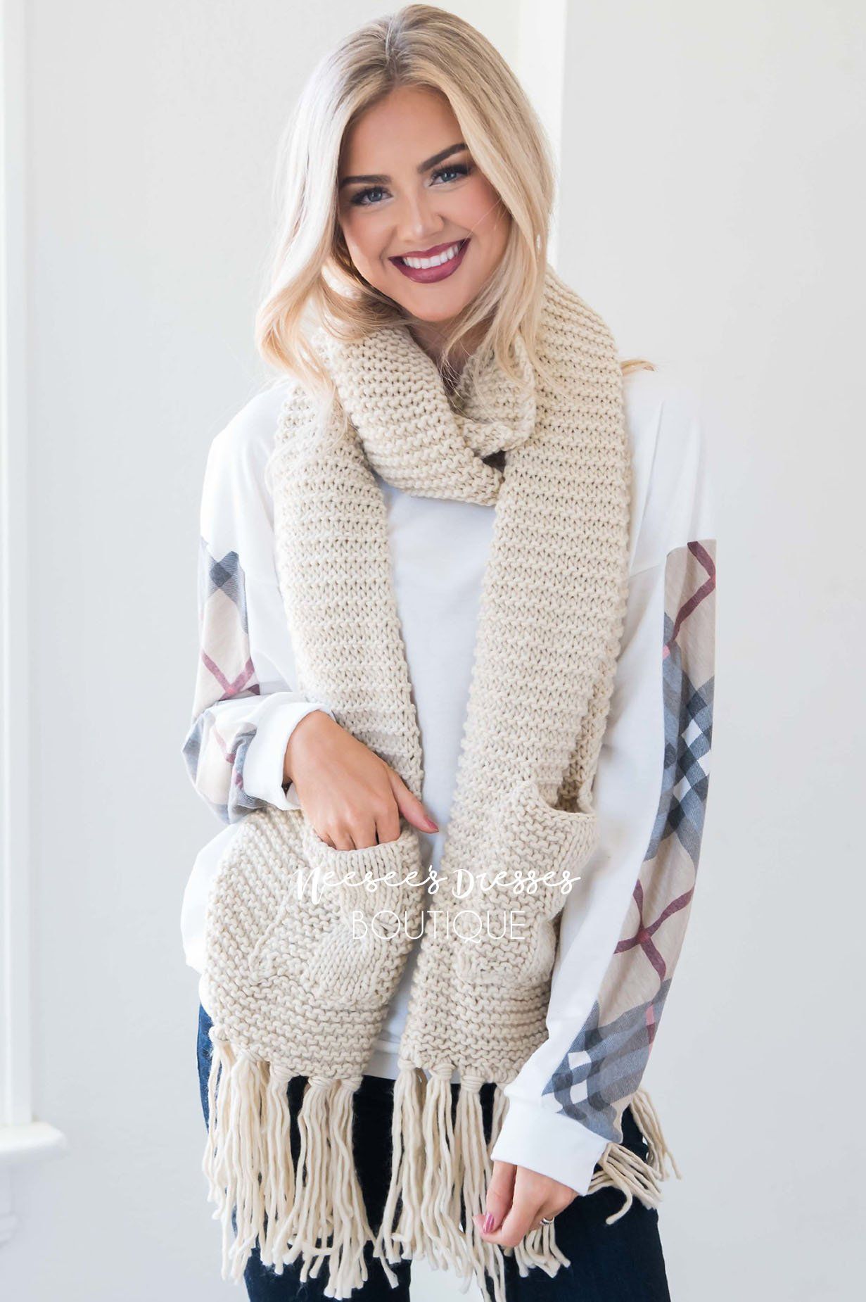 Fireside Flair Plaid Sleeve Sweater