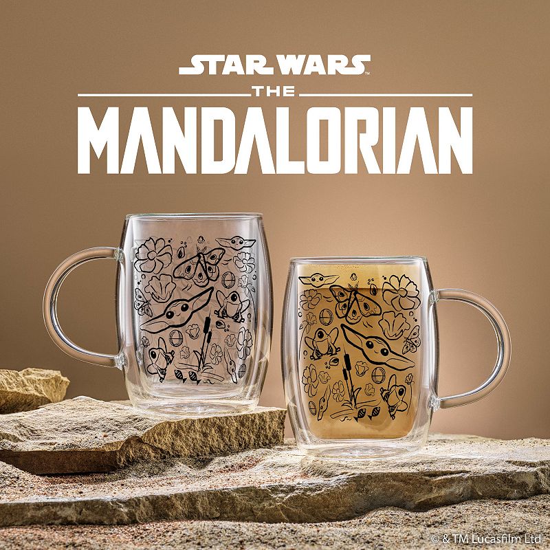 JoyJolt Star Wars The Mandalorian The Child 2-pc. All Around Glass Mugs