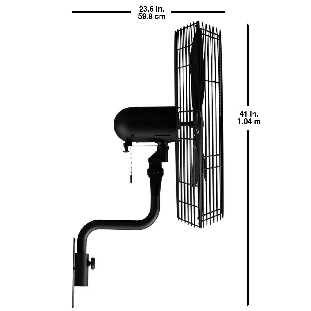 Hampton Bay 30 in. 3-Speed High Velocity Black Wall Mount Fan with 3 Blades 82030