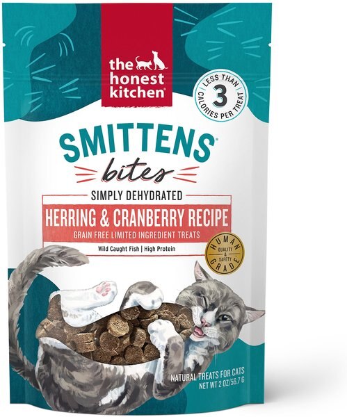 The Honest Kitchen Smittens Bites Round Herring and Cranberry Cat Treats， 2-oz