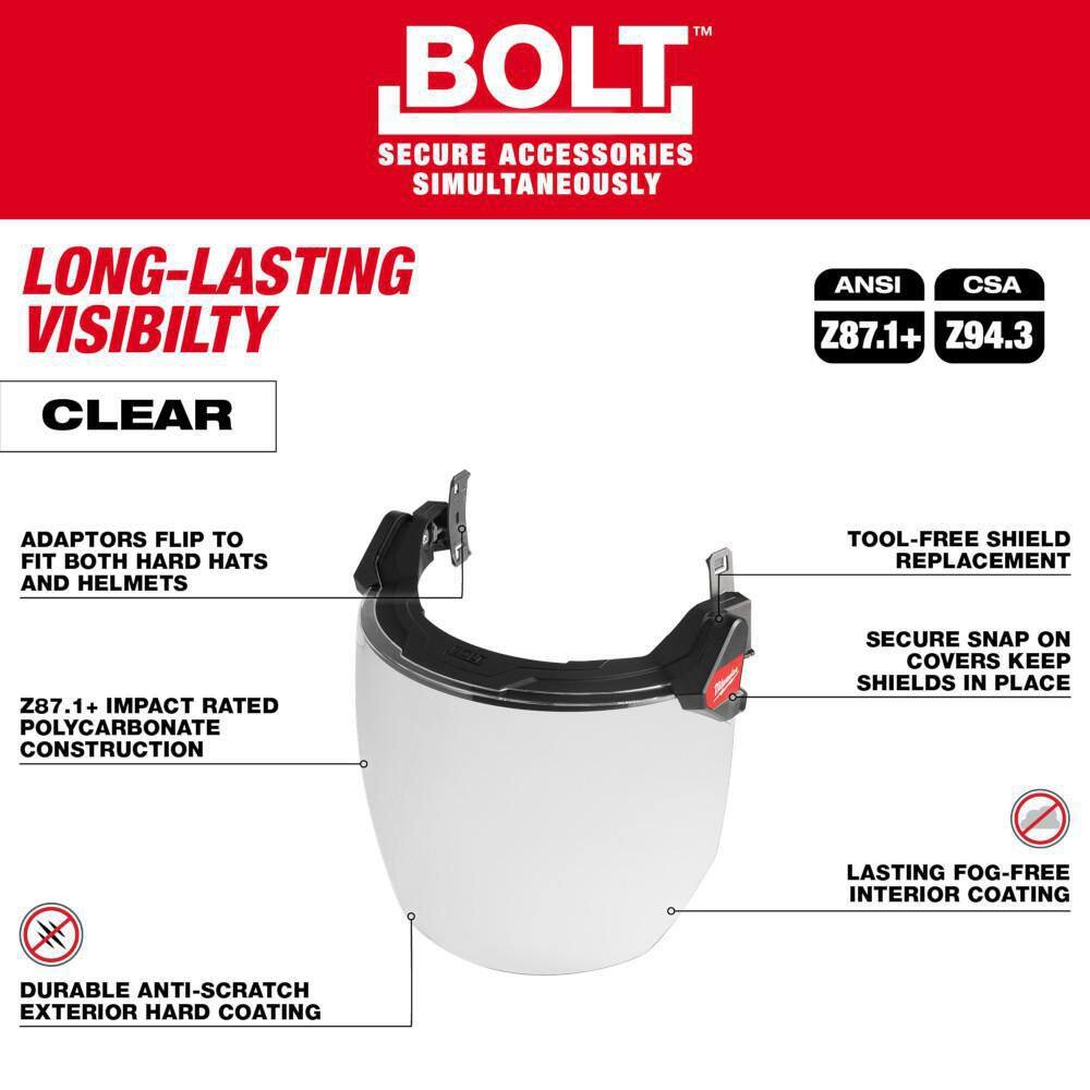 MW BOLT Clear Dual Coat Lens Full Face Shield 48-73-1420