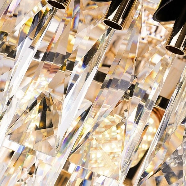 Modern 8-Light Chandelier K9 Crystal Light Fixture - 31.4''