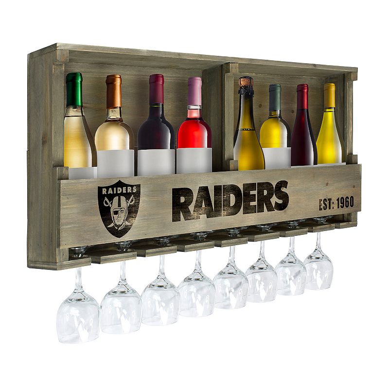 Las Vegas Raiders Wine Bar Wall Shelf