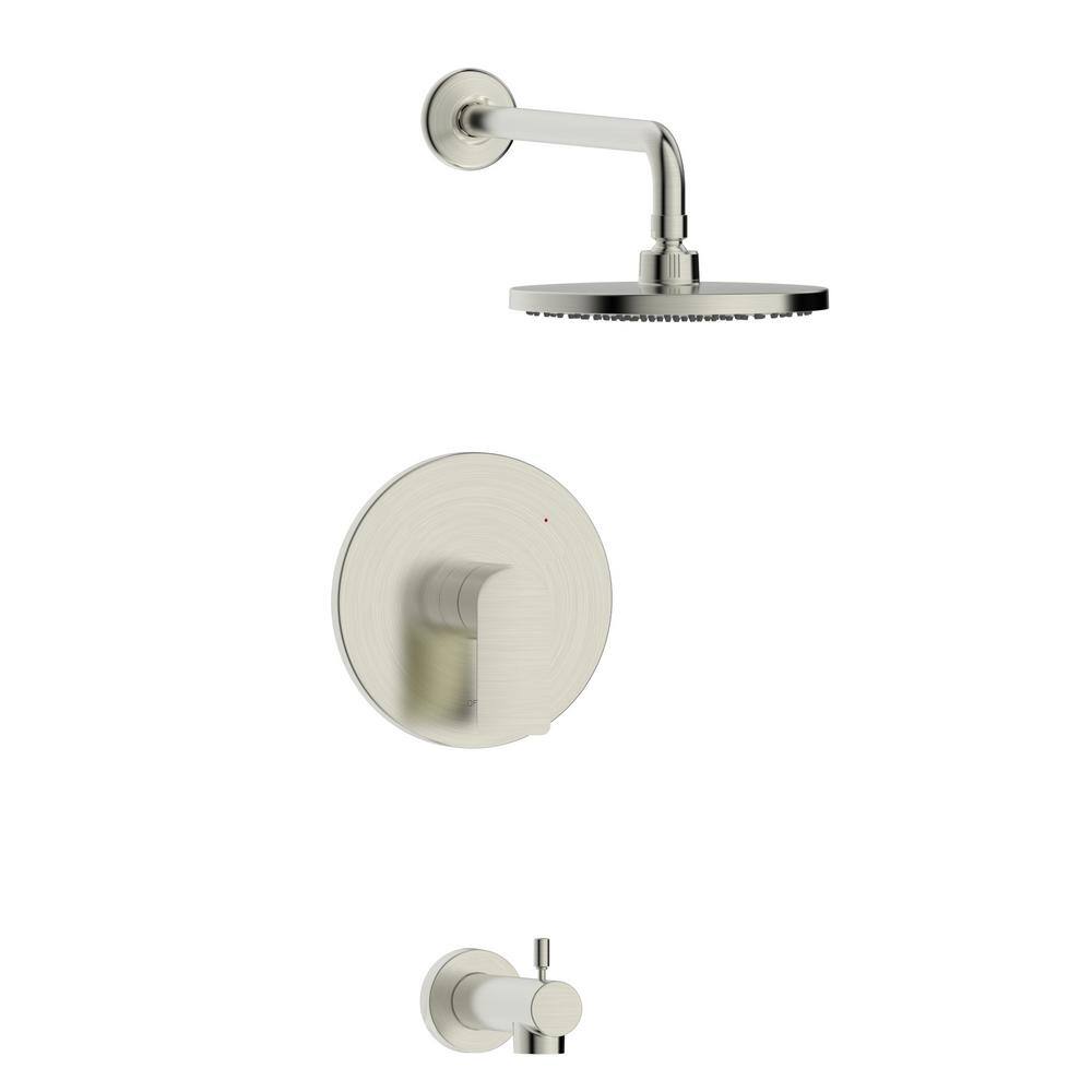 Fontaine by Italia Pont Neuf Single Handle 1-Spray Round Tub and Shower Faucet in Brushed Nickel Valve Included MFF-PNTS-BN