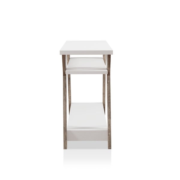 Furniture of America Bima Contemporary White Open Console Table