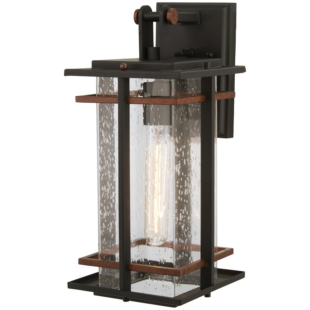 The Great Outdoors San Marcos Coal And Clear Seeded 1 Light Wall Mount