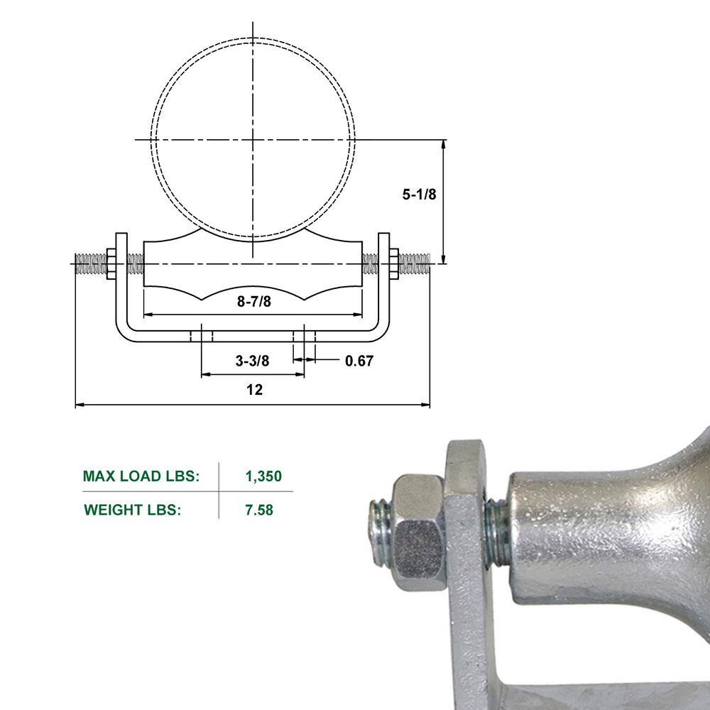 The Plumber's Choice 8 in. Galvanized Steel Hot Dipped Pipe Roller Chair (5-Pack) IE08-ISD-N-5