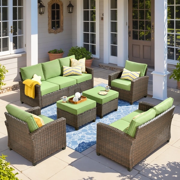 XIZZI Patio Rattan Wicker Furniture Conversation Set