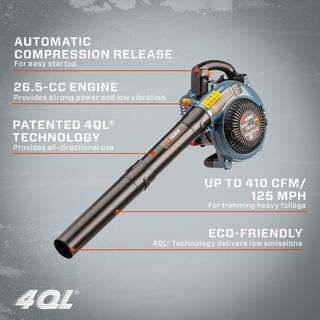 Senix 125 MPH 410 CFM 26.5 cc Gas 4-Cycle Handheld Blower BL4QL-L