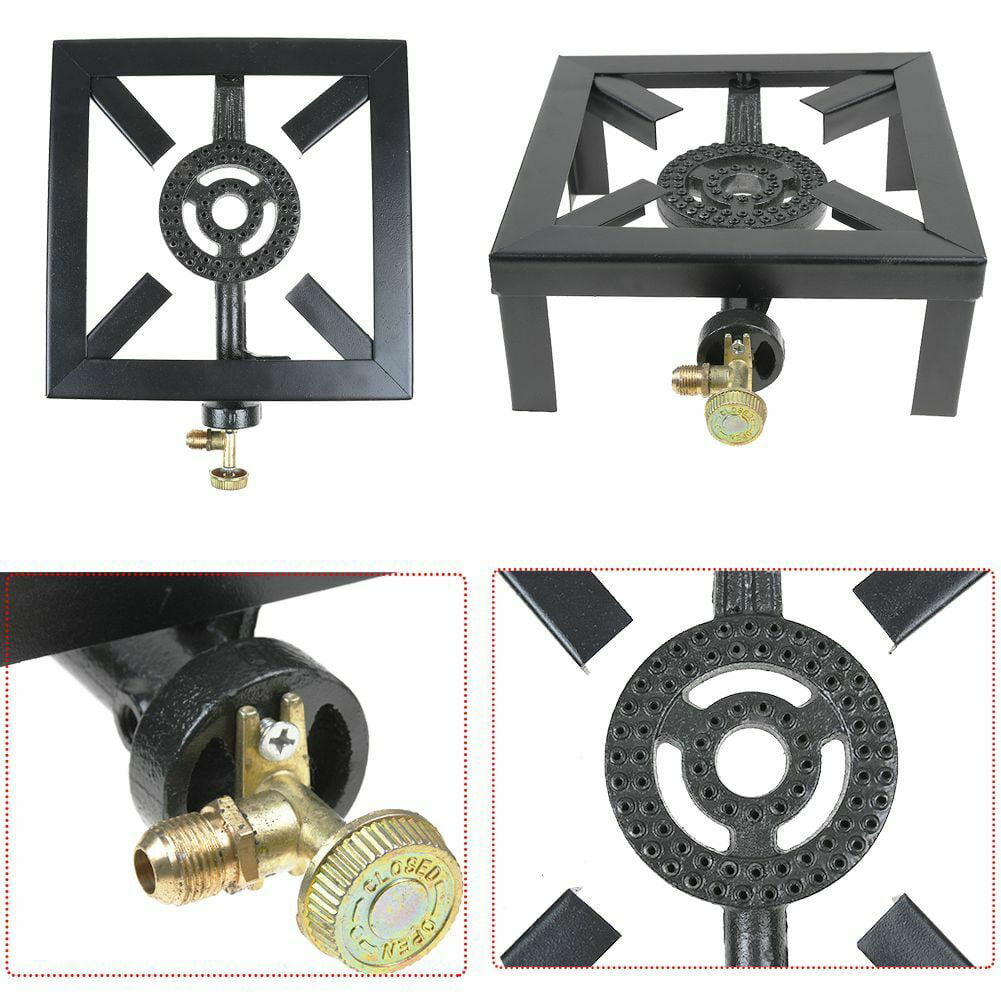 Mini Size Propane Cooker Single Burner Stove Gas BBQ Grill with High Pressure Propane Regulator Hose 24.5*24.5*10.5CM