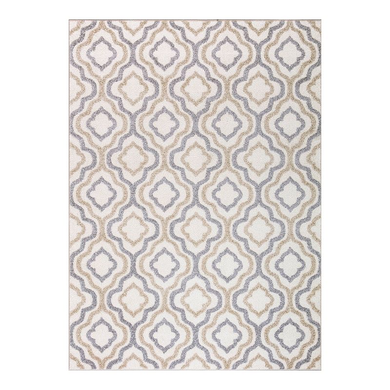 Concord Global Charlotte Collection Crystal Decorative Area Rug