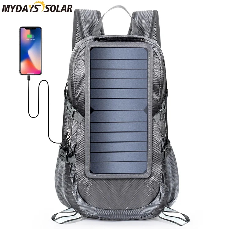 Mydays Tech 6.5W High Efficiency Emergency Chargeable Bag Solar Backpack for Outdoor Hiking Camping Photographing Work School