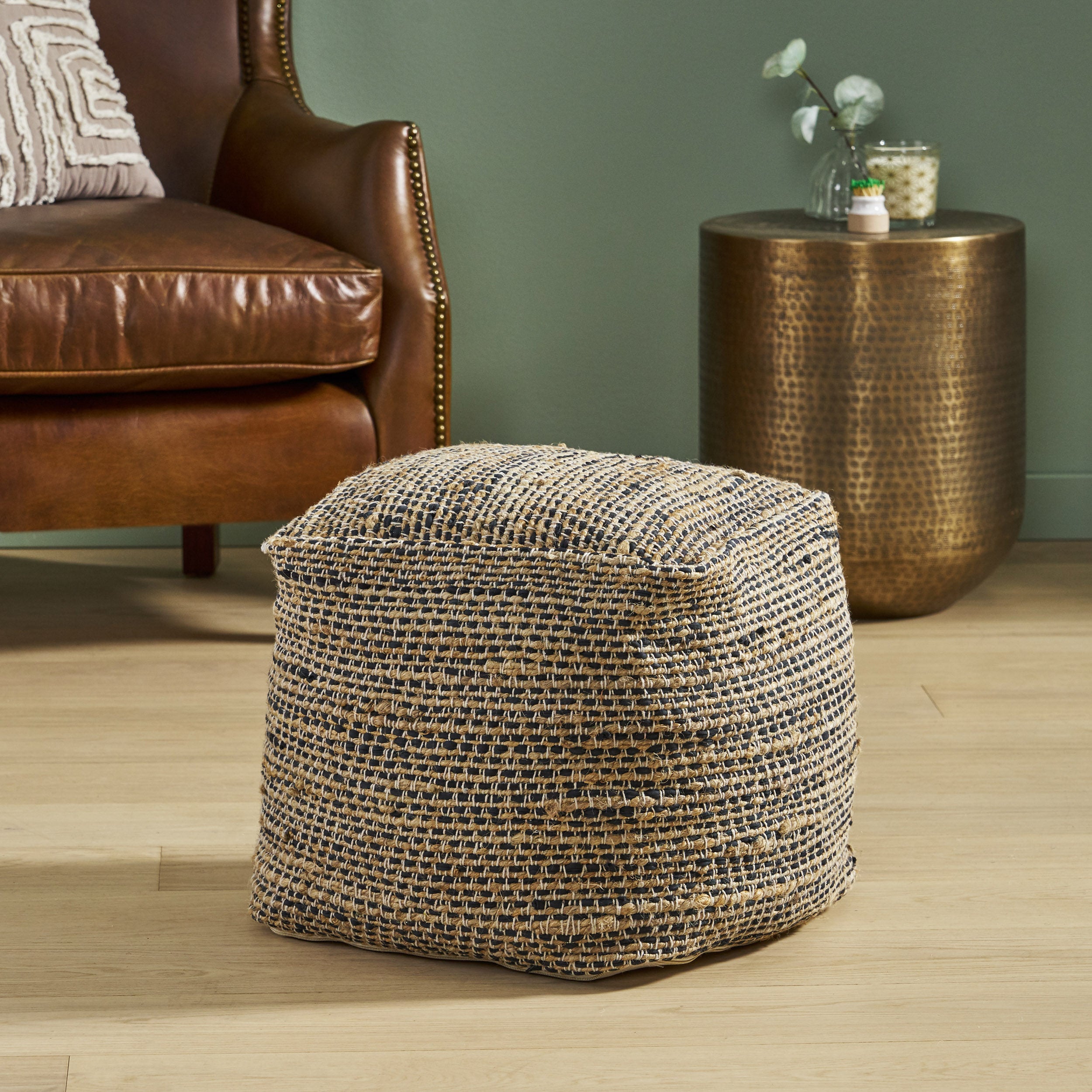 Maja Boho Handcrafted Fabric Pouf