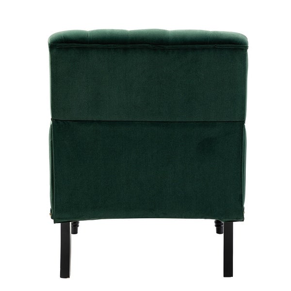 Geltrude Transitional Upholstered Button Tufted Club Chair with turned wooden Legs by HULALA HOME