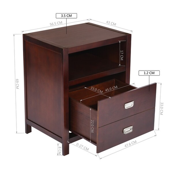 Homy Casa American Traditional Solid Wood Storage Nightstand - - 32918584