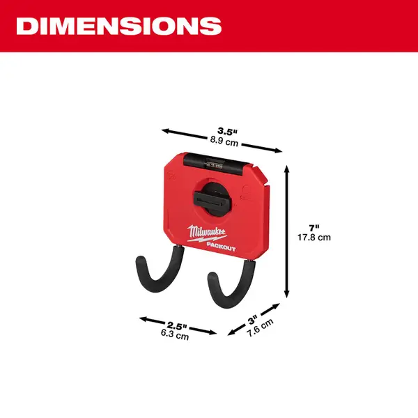 Milwaukee 3 PACKOUT Curved Hook