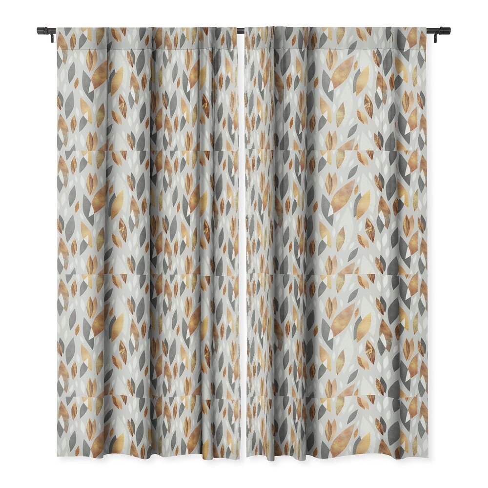 1 piece Blackout Falling Gold Leaves Made to Order Curtain Panel