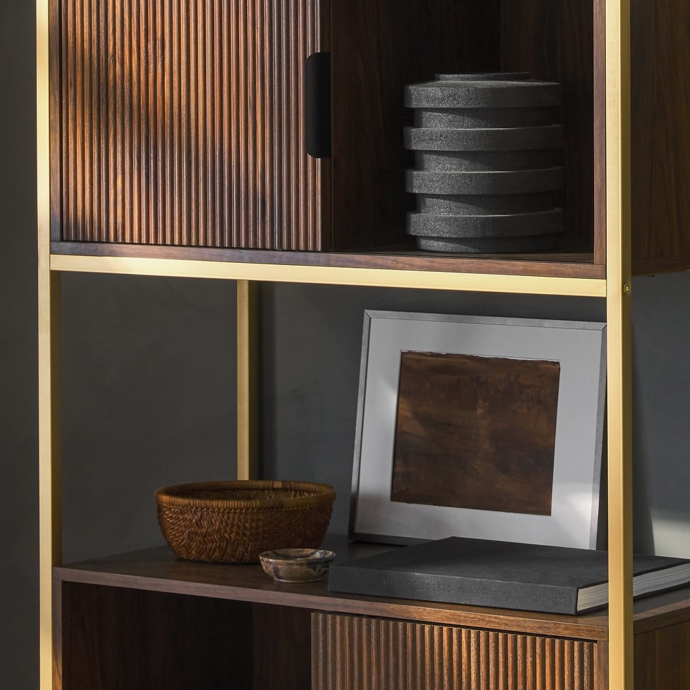 Middlebrook Designs Modern Fluted Door Bookcase
