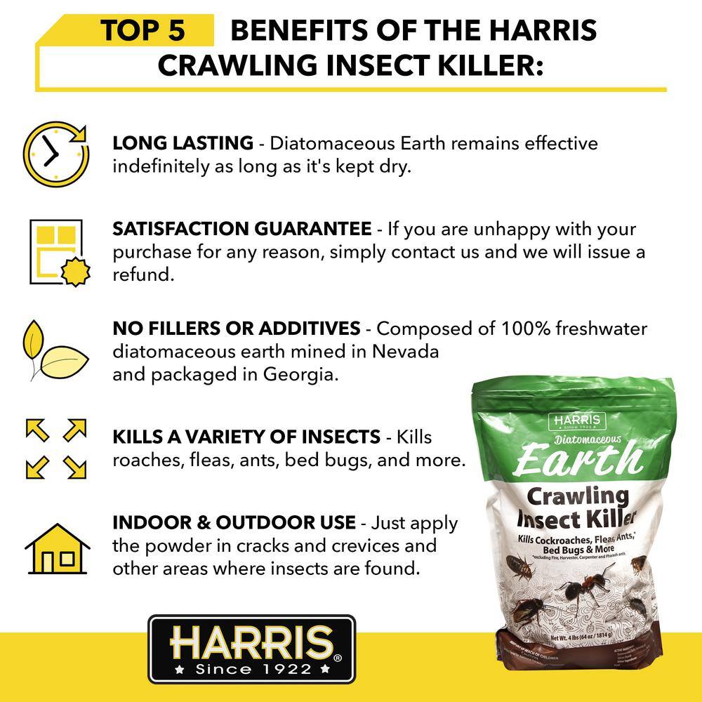 Harris 64 oz. Diatomaceous Earth Crawling Insect Killer (2-Pack) 2DECRAWL-64