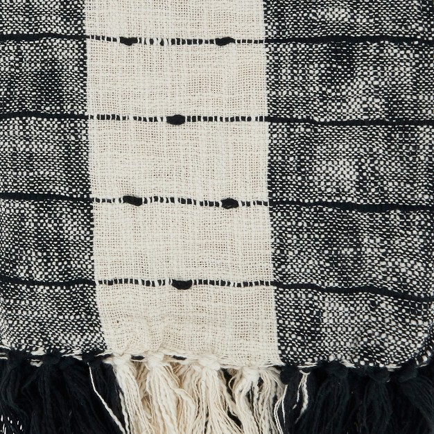 Saro Lifestyle Cotton Throw With Striped Design