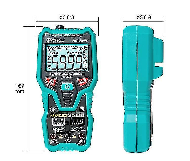 Naiwang Pro'skit Mt-1708 Multimeter 35/6 Fully Automatic Smart Short Circuit Proof High Precision True Rms Adc Adv Digital Tester