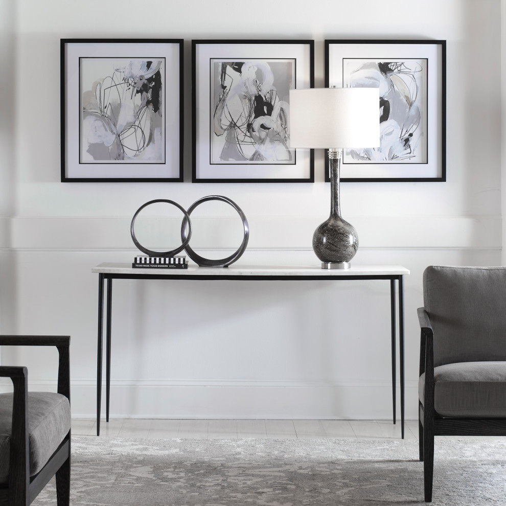 Uttermost Nightfall White Marble Console Table   Modern   Console Tables   by Zin Home  Houzz