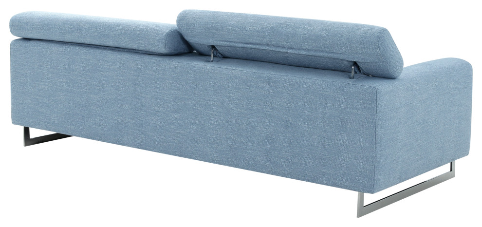 Pasargad Home Serena Modern Blue Sofa With Silver Leg   Contemporary   Sofas   by Kolibri Decor  Houzz