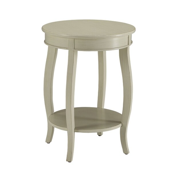 Fashionable Side Table， Antique White - 24 H x 18 W x 18 L Inches