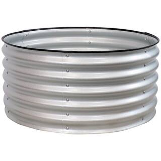 Sunnydaze Decor Sunnydaze 36 in. (91.44 cm) Round Galvalume Steel Raised Garden Bed - Silver HST-945