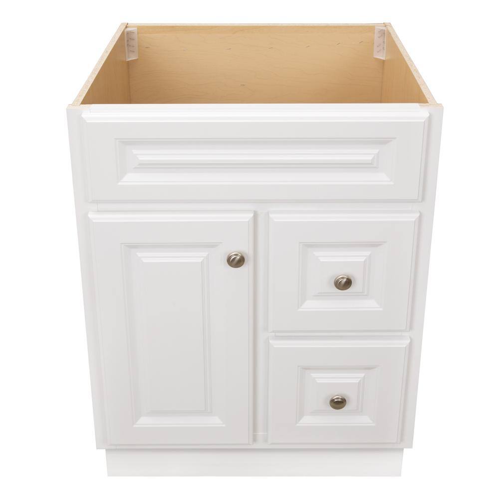 Glacier Bay Hampton 24 in. W x 21 in. D x 33.5 in. H Bath Vanity Cabinet without Top in White HWH24D