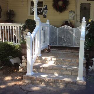 Weatherables Delray 3 ft. H x 6 ft. W White Vinyl Stair Railing Kit with Colonial Spindles WWR-THDD36-C6S