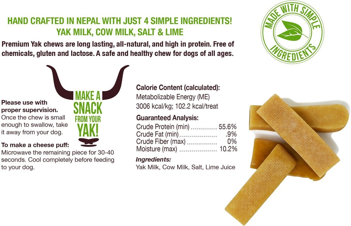 Buck Bone Organics Yak Chew Small Dog Treats