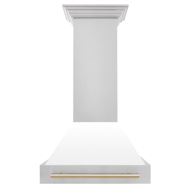 ZLINE Autograph Edition 30-inch Stainless Steel White Shell Range Hood - 30 Inch