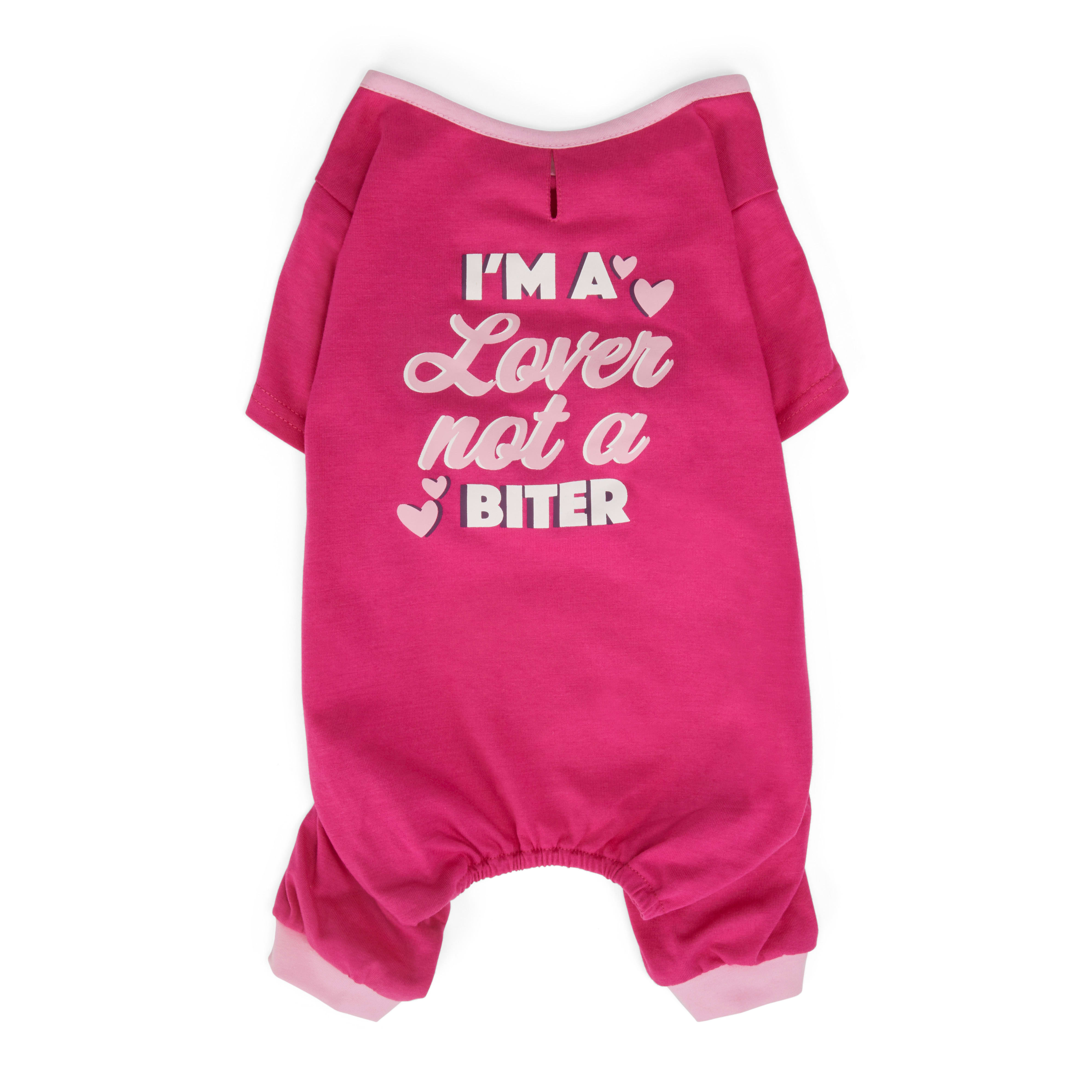 YOULY The Lover Pink Im A Lover Not A Biter Dog Pajamas， XX-Small