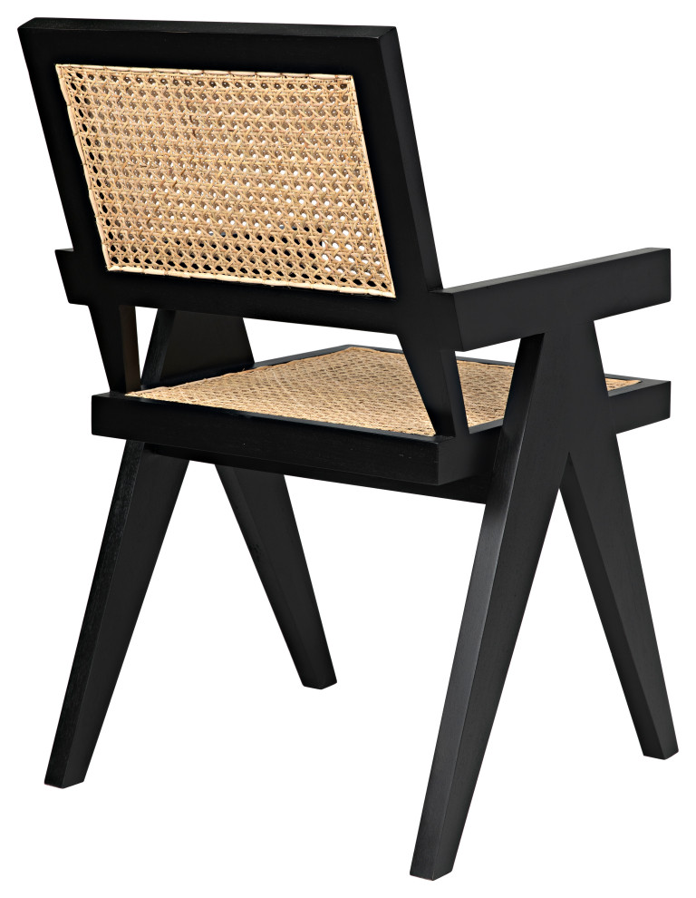 Jude Dining Chair  Black  Caning  35 quotH (GCHA278B YUU6013JWK)   Tropical   Armchairs And Accent Chairs   by HedgeApple  Houzz