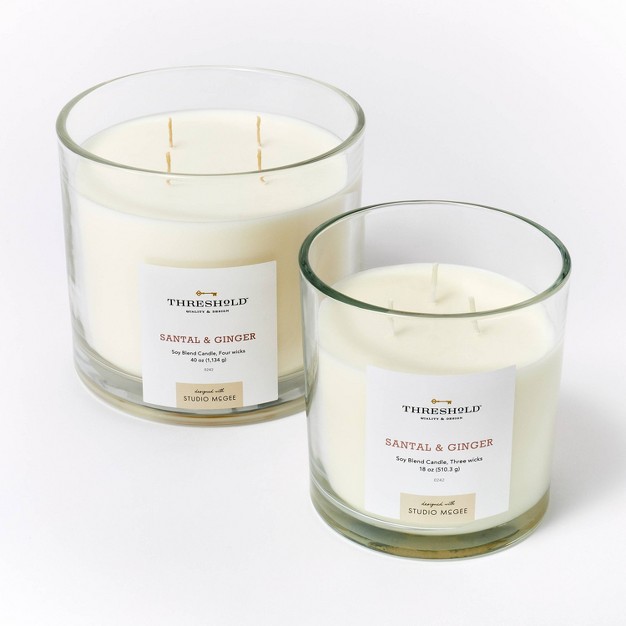 Clear Glass Santal amp Ginger Candle White Designed With Studio Mcgee