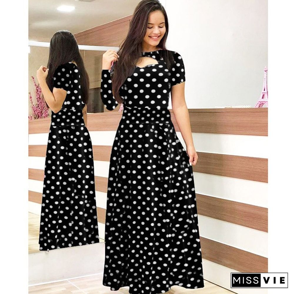 Digital Print Ashion Style Large Skirt Dress Vestido Feminino Vintage Bodycon Maxi Dresses For Women Sexy Dress