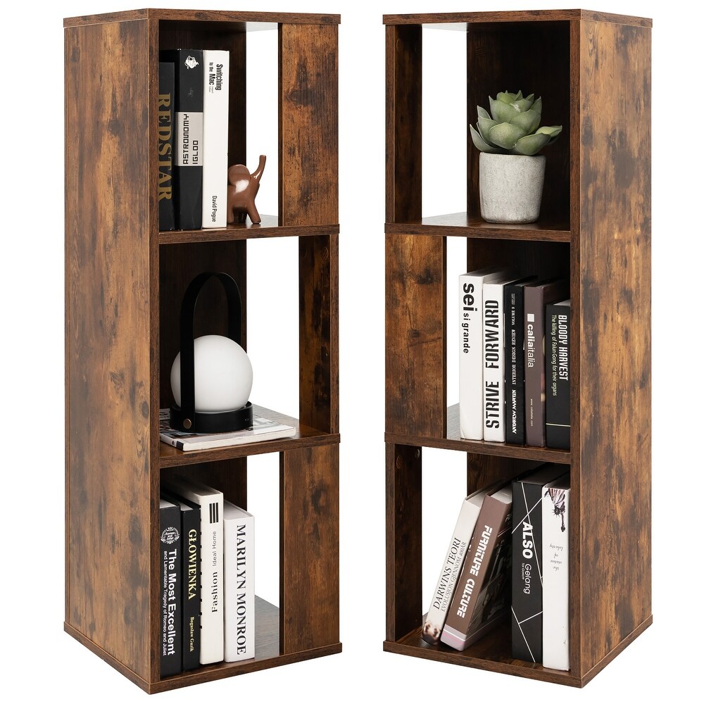 Costway 2 PCS 3 tier Wood Bookshelf Display Storage Rack for Small   See Details