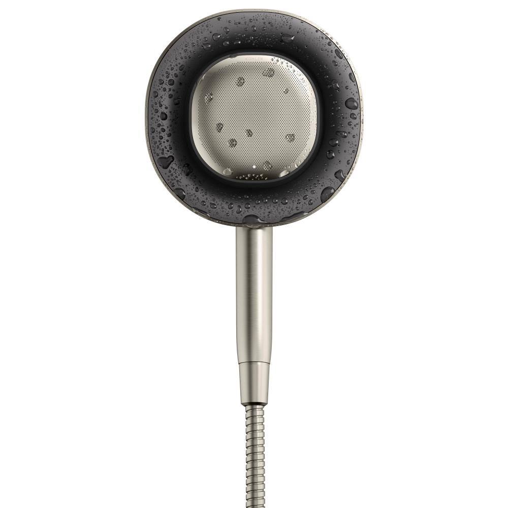 KOHLER Moxie 1-Spray Patterns with 2.5 GPM 6 in. Wall Mount Handheld Shower Head with Speaker in Vibrant Brushed Nickel 28241-NKE-BN