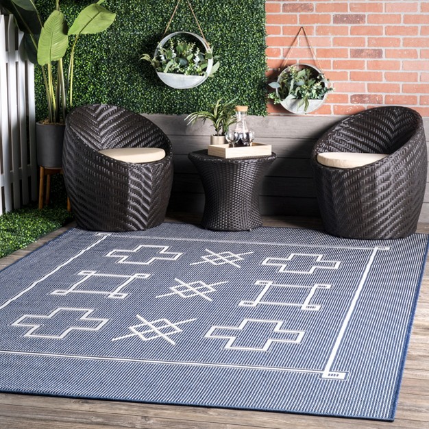 Nuloom Hillary Geometric Global Indoor outdoor Patio Area Rug