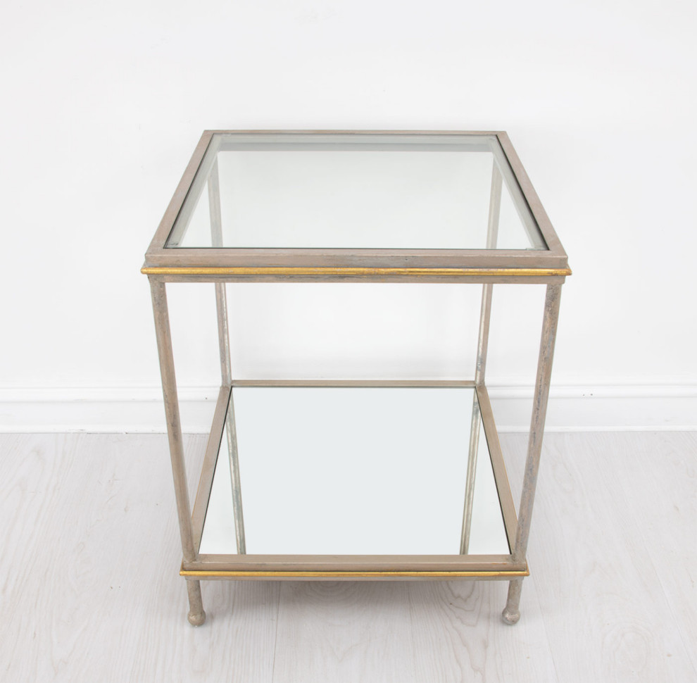 Adrius Champagne  ampGold Side Table   Contemporary   Side Tables And End Tables   by Rustic Home Furniture Deco  Houzz