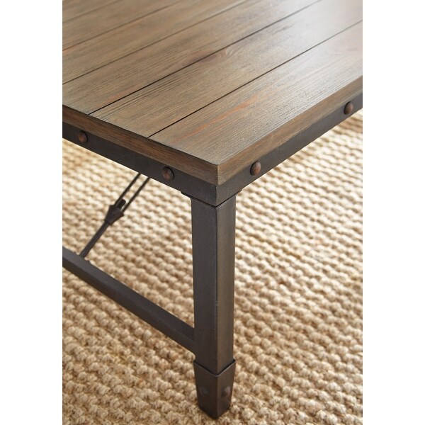 Carbon Loft Gatling Industrial Style Wood and Metal End Table