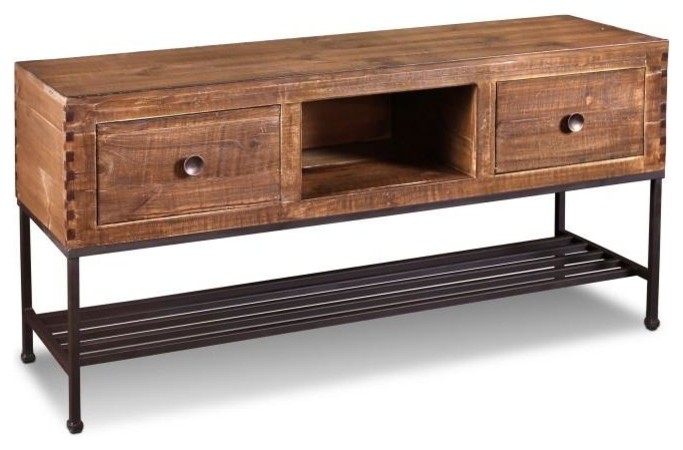 Parker Rustic 55 quotTV Stand Media Console/Sideboard/Sofa Table   Industrial   Entertainment Centers And Tv Stands   by Crafters and Weavers  Houzz