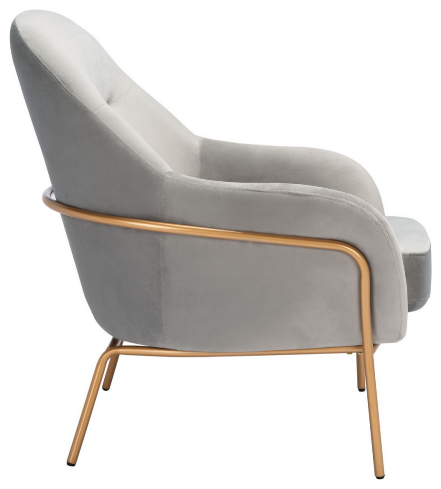 Liza Accent Chair Grey Velvet   Modern   Armchairs And Accent Chairs   by Virgil Stanis Design  Houzz