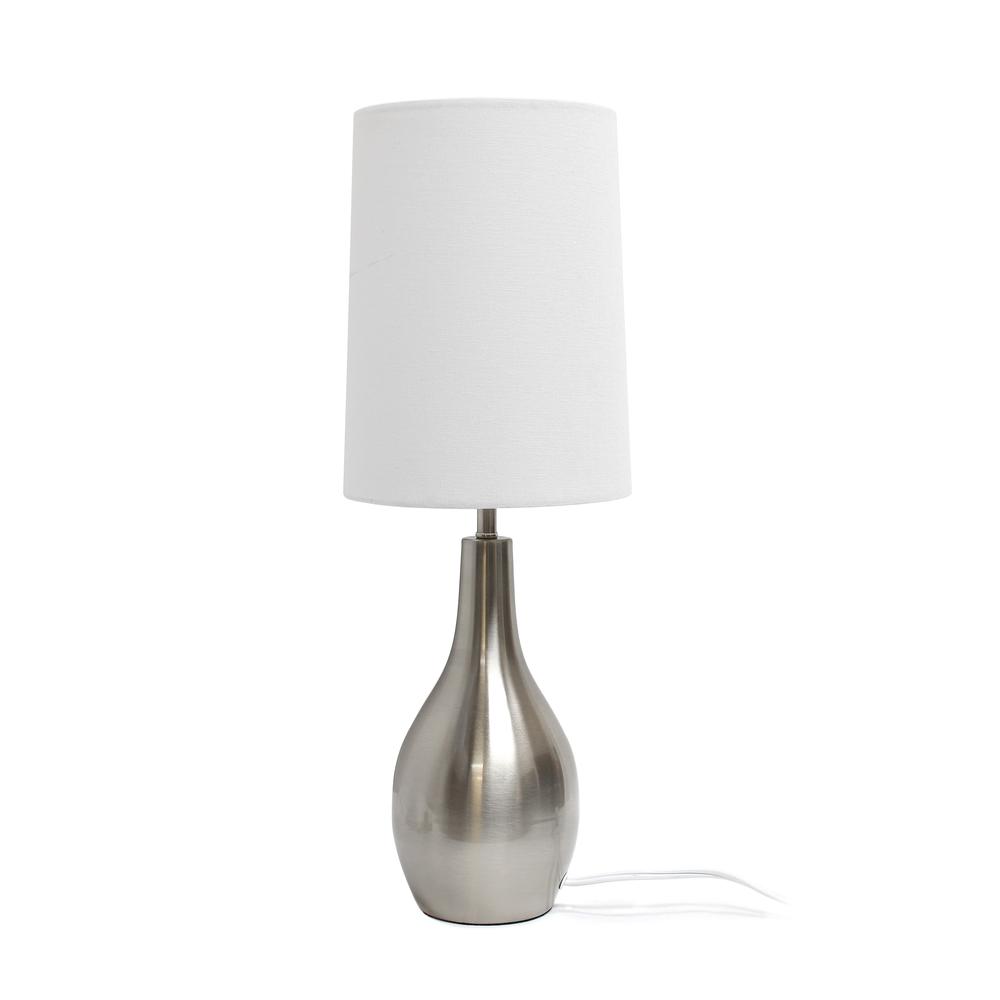 Simple Designs 1 Light Tear Drop Table Lamp, Brushed Nickel