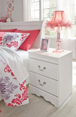 Signature Design by Ashley Anarasia Traditional Children's 2 Drawer Nightstand, White