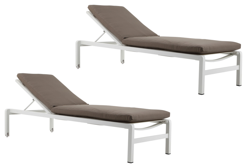 Set of 2 Olly Stacking Lounger with Cushion   Grey   Contemporary   Indoor Chaise Lounge Chairs   by Pangea Home  Houzz