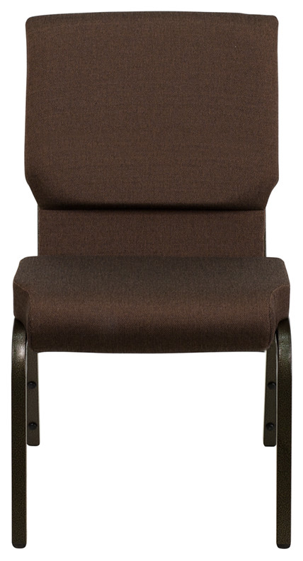 HERCULES Series 18.5  x27 x27W Stacking Church Chair in Brown Fabric   Gold Vein Frame   Contemporary   Dining Chairs   by Pot Racks Plus  Houzz