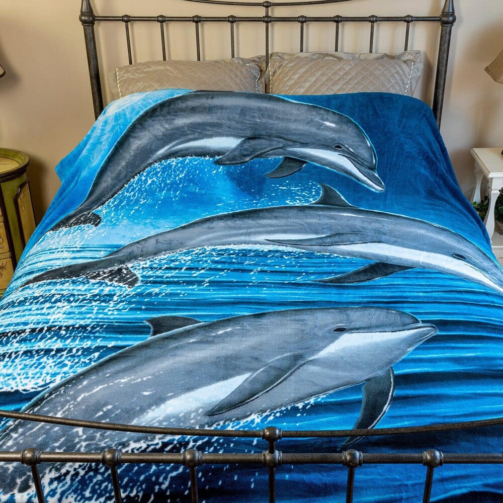 Dolphins Super Soft Full/Queen Size Plush Fleece Blanket